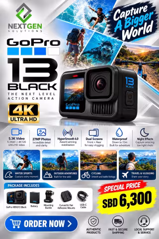 GoPro HERO13 Black action camera with the package contents